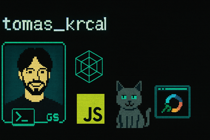 Pixel Art of me, a cat and software icons